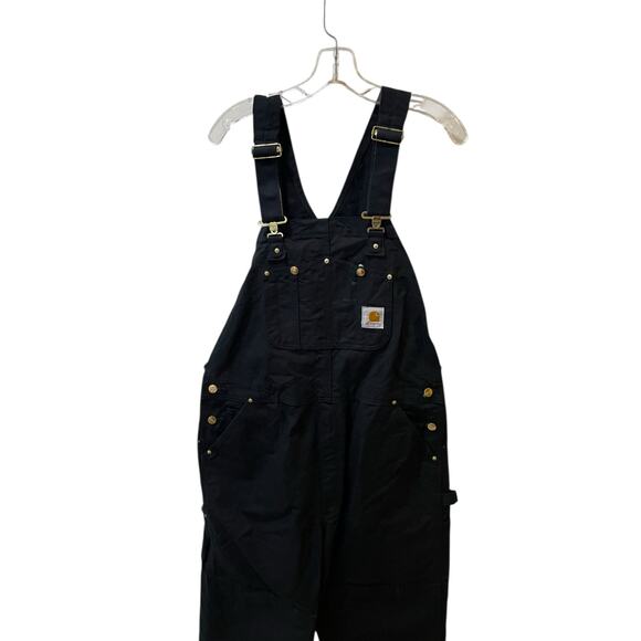 Carhartt Duck Black Gold Detailing Bib Overalls R01 40x34 - Picture 3 of 9